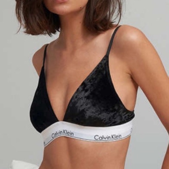 Calvin Klein Other - Calvin Klein velvet black triangle bra.